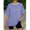 imageTrendy Queen Womens Oversized Summer T Shirts Plus Size Batwing Cute Casual Tops Short Sleeves Fashion Workout ClothesSebluewhite