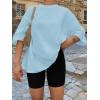 imageTrendy Queen Womens Oversized Summer T Shirts Plus Size Batwing Cute Casual Tops Short Sleeves Fashion Workout ClothesSkyblue