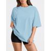 imageTrendy Queen Womens Oversized Summer T Shirts Plus Size Batwing Cute Casual Tops Short Sleeves Fashion Workout ClothesSkyblue