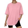 imageTrendy Queen Womens Oversized Summer T Shirts Plus Size Batwing Cute Casual Tops Short Sleeves Fashion Workout ClothesCameopink