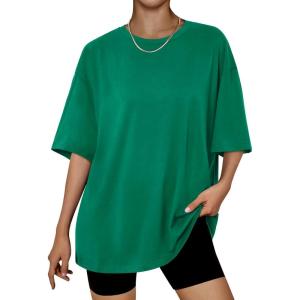 imageTrendy Queen Womens Oversized Summer T Shirts Plus Size Batwing Cute Casual Tops Short Sleeves Fashion Workout ClothesGreen