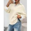 imageTrendy Queen V Neck Oversized Cable Knit Sweaters for Women Trendy 2025 Fall Fashion Outfits Clothes Winter ClothingBeige