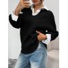 imageTrendy Queen V Neck Oversized Cable Knit Sweaters for Women Trendy 2025 Fall Fashion Outfits Clothes Winter ClothingBlack