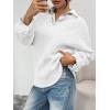 imageTrendy Queen V Neck Oversized Cable Knit Sweaters for Women Trendy 2025 Fall Fashion Outfits Clothes Winter ClothingWhite