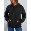 imageTrendy Queen Womens Winter Fleece Sherpa Lined Hoodie Casual Warm Pullover Hooded SweatshirtBlack