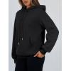 imageTrendy Queen Womens Winter Fleece Sherpa Lined Hoodie Casual Warm Pullover Hooded SweatshirtBlack