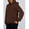 imageTrendy Queen Womens Winter Fleece Sherpa Lined Hoodie Casual Warm Pullover Hooded SweatshirtCoffee