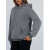 imageTrendy Queen Womens Winter Fleece Sherpa Lined Hoodie Casual Warm Pullover Hooded SweatshirtDark Grey