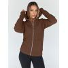 imageTrendy Queen Womens Zip Up Hoodies Fleece Jackets Oversized Sweatshirts Fall Fashion Outfits Sweaters Winter ClothesChocolate Brown