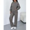 imageTrendy Queen 2 Piece Lounge Sweat Sets Plus Size Fall Fashion Matching Sweatsuits Wide Leg Pants Travel Outfit Winter ClothesBlackgrey