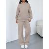 imageTrendy Queen 2 Piece Lounge Sweat Sets Plus Size Fall Fashion Matching Sweatsuits Wide Leg Pants Travel Outfit Winter ClothesCoffeegrey