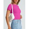 imageTrendy Queen Womens Basic T Shirts Summer Tops 2025 Crop Short Sleeve Slim Fit Tee Cute Gym Workout ClothesHotpink