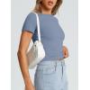 imageTrendy Queen Womens Basic T Shirts Summer Tops 2025 Crop Short Sleeve Slim Fit Tee Cute Gym Workout ClothesLightblue