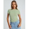 imageTrendy Queen Womens Basic T Shirts Summer Tops 2025 Crop Short Sleeve Slim Fit Tee Cute Gym Workout ClothesLightgreen