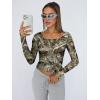 imageTrendy Queen Womens Long Sleeve Shirts Square Neck Going Out Crop Tops Fashion Y2k Workout Clothes Fall Outfits 2025Camo