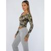 imageTrendy Queen Womens Long Sleeve Shirts Square Neck Going Out Crop Tops Fashion Y2k Workout Clothes Fall Outfits 2025Camo