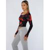 imageTrendy Queen Womens Long Sleeve Shirts Square Neck Going Out Crop Tops Fashion Y2k Workout Clothes Fall Outfits 2025Flame