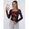 imageTrendy Queen Womens Long Sleeve Shirts Square Neck Going Out Crop Tops Fashion Y2k Workout Clothes Fall Outfits 2025Flame
