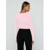 imageTrendy Queen Womens Long Sleeve Shirts Square Neck Going Out Crop Tops Fashion Y2k Workout Clothes Fall Outfits 2025Pink