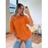 imageTrendy Queen Womens Off The Shoulder Tops Oversized TShirts Short Sleeve Tees Summer 2025 Casual Spring Fashion ClothesOrange