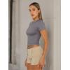 imageTrendy Queen Womens Short Sleeve T Shirts Summer Crop Tops Basic Slim Fit Gym Workout Y2k ClothesGrey02