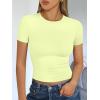 imageTrendy Queen Womens Short Sleeve T Shirts Summer Crop Tops Basic Slim Fit Gym Workout Y2k ClothesLime Green