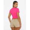 imageTrendy Queen Womens Short Sleeve T Shirts Summer Crop Tops Basic Slim Fit Gym Workout Y2k ClothesNeon Pink