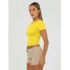 imageTrendy Queen Womens Short Sleeve T Shirts Summer Crop Tops Basic Slim Fit Gym Workout Y2k ClothesYellow