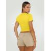 imageTrendy Queen Womens Short Sleeve T Shirts Summer Crop Tops Basic Slim Fit Gym Workout Y2k ClothesYellow