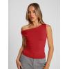 imageTrendy Queen Womens Summer Off The Shoulder Tops Going Out T Shirts Crop Tank Top Fashion Clothes Spring Outfits 2025Red