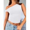 imageTrendy Queen Womens Summer Off The Shoulder Tops Going Out T Shirts Crop Tank Top Fashion Clothes Spring Outfits 2025White
