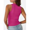imageTrendy Queen Womens Tank Tops Summer Workout Racerback Ribbed Shirts Beach Vacation Outfits Spring Fashion Y2k ClothesHotpink