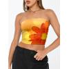 imageTrendy Queen Womens Tube Tops Strapless Crop Tops Basic Backless Sleeveless Bandeau Going Out Cute 2025 Summer OutfitsFloralorange