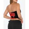 imageTrendy Queen Womens Tube Tops Strapless Crop Tops Basic Backless Sleeveless Bandeau Going Out Cute 2025 Summer OutfitsFloralred