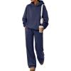imageTrendy Queen 2 Piece Lounge Sweat Sets Plus Size Fall Fashion Matching Sweatsuits Wide Leg Pants Travel Outfit Winter ClothesNavy