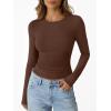 imageTrendy Queen Womens Long Sleeve TShirts Basic Crop Tops 2025 Fall Fashion Outfits Going Out Winter ClothesCocoa