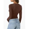 imageTrendy Queen Womens Long Sleeve TShirts Basic Crop Tops 2025 Fall Fashion Outfits Going Out Winter ClothesCocoa