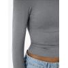 imageTrendy Queen Womens Long Sleeve TShirts Basic Crop Tops 2025 Fall Fashion Outfits Going Out Winter ClothesGrey