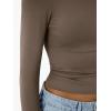 imageTrendy Queen Womens Long Sleeve TShirts Basic Crop Tops 2025 Fall Fashion Outfits Going Out Winter ClothesKhaki