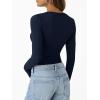 imageTrendy Queen Womens Long Sleeve TShirts Basic Crop Tops 2025 Fall Fashion Outfits Going Out Winter ClothesNavy Blue