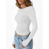 imageTrendy Queen Womens Long Sleeve TShirts Basic Crop Tops 2025 Fall Fashion Outfits Going Out Winter ClothesOatmeal Grey