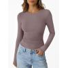 imageTrendy Queen Womens Long Sleeve TShirts Basic Crop Tops 2025 Fall Fashion Outfits Going Out Winter ClothesRose Taupe