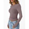 imageTrendy Queen Womens Long Sleeve TShirts Basic Crop Tops 2025 Fall Fashion Outfits Going Out Winter ClothesRose Taupe