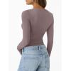 imageTrendy Queen Womens Long Sleeve TShirts Basic Crop Tops 2025 Fall Fashion Outfits Going Out Winter ClothesRose Taupe