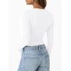 imageTrendy Queen Womens Long Sleeve TShirts Basic Crop Tops 2025 Fall Fashion Outfits Going Out Winter ClothesWhite