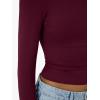 imageTrendy Queen Womens Long Sleeve TShirts Basic Crop Tops 2025 Fall Fashion Outfits Going Out Winter ClothesWine