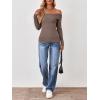 imageTrendy Queen Off The Shoulder Sweater for Women Cute Fall Going Out Tops Pullover Knit 2025 Sexy Date Night OutfitsNutmeg