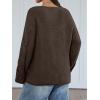 imageTrendy Queen Oversized Long Sleeve V Neck Cable Knit SweatersChocolate Brown