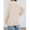 imageTrendy Queen Womens Oversized Cable Knit Crewneck Sweaters Cozy Winter ClothesCream