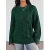 imageTrendy Queen Womens Oversized Cable Knit Crewneck Sweaters Cozy Winter ClothesGreen